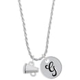 thumbnail image 1 of Delight Jewelry Silvertone Mini Megaphone Silvertone Script Initial Disc - G - Charm Necklace, 20"+3", 1 of 4