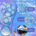 thumbnail image 4 of 180Pcs Blue Purple Snowflake Tableware Set, Winter Frozen Style Plates & Napkins for Christmas & Birthday, 4 of 9