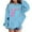 Light Blue, variant on Bibifish Kids Hoodies Black Bowknot 67 Graphic Print Hooded Sweatshirts Drawstring Hood Ribbed Loose Fit Casual Girls Stylish Hoodies