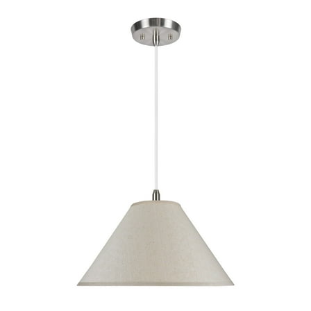 Aspen Creative 72201 Two-Light Hanging Pendant Ceiling Light with Transitional Hardback Fabric Lamp Shade, Off White, 19" width