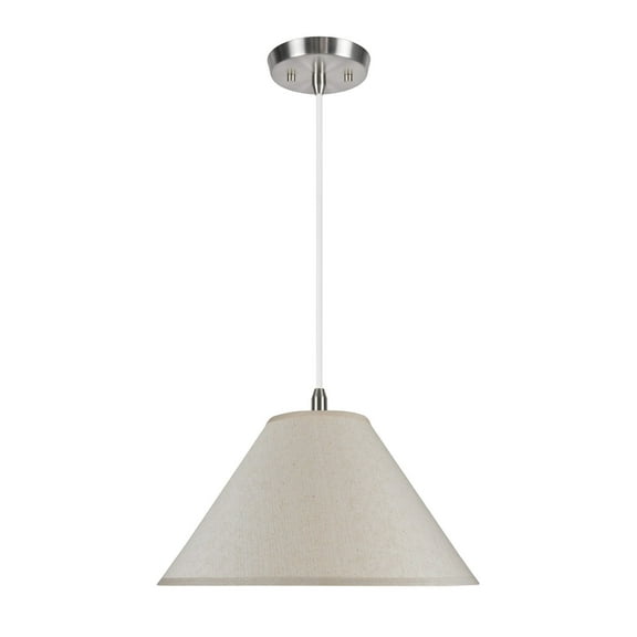 Aspen Creative 72201 Two-Light Hanging Pendant Ceiling Light with Transitional Hardback Fabric Lamp Shade, Off White, 19" width