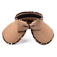 thumbnail image 3 of Fesfesfes Sun Visor for Women Summer UV Sun Protection Wide Brim Visor Empty Top Cap Leopard Print Edge Beach Cap with Bow, 3 of 3