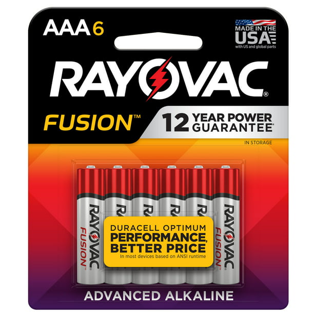 Schandelijk Verraad bloeden Rayovac Fusion AAA Batteries (6 Pack), Triple A Alkaline Batteries -  Walmart.com