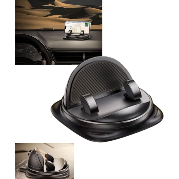 Clockwiset.Com Soporte para teléfono, Soporte para teléfono celular con tablero giratorio de 360 °, Soporte para teléfono para automóvil más nuevo de 2024, Soporte para teléfono de silicona estable p