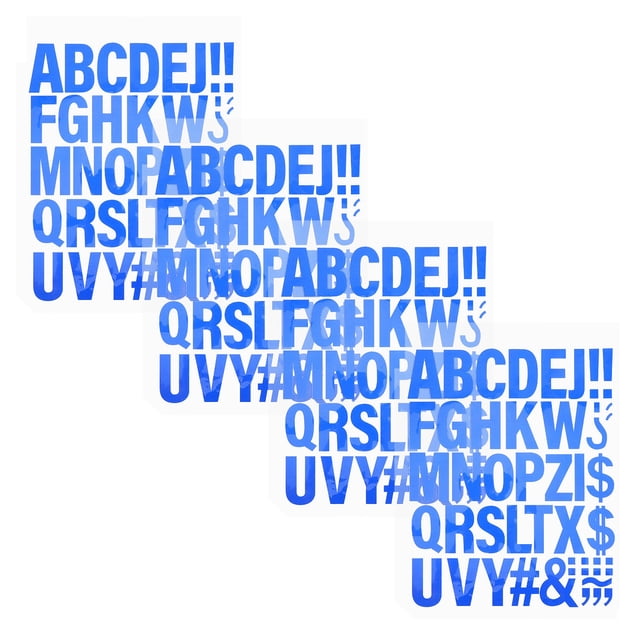 COMPUKAS 4pcs Large Sticker Letters for Poster Board Blue Iron on Letters Vinyl for Crafters