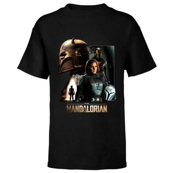 Star Wars The Mandalorian Season 3 the Armorer and Bo-Katan - Short Sleeve T-Shirt for Kids - Customized-Black