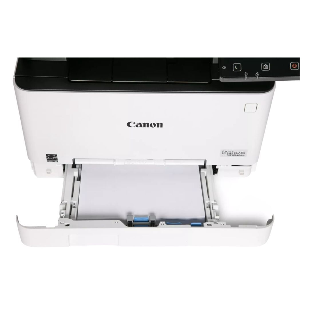 Restored Canon Color imageCLASS MF654Cdw 3-In-1 Wireless Color Laser Printer with 50-Sheet Automatic Document Feeder and 5-Inch Color Touchscreen, White/Black Body (Refurbished)