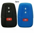 thumbnail image 1 of Silicone Case Fob Cover Entry Holder for 3B Toyota Prius Corolla Rav4 Smart Key (black and blue), 1 of 4