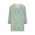 thumbnail image 4 of Womens Plus Size Tops 3/4 Length Sleeve Fall Fashion Trendy Casual Peplum Going Out Tops Comfy Soft Dressy Notch V Neck T Shirts Basic Solid Color Summer Tunic Blouse, 4 of 5