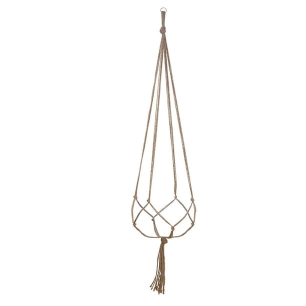 Advancent Maceta colgante, cesta colgante, soporte para maceta, cuerda de lino para jardinería, red tejida, colgador de plantas en maceta, decoración Jardín y Patio 105cm Advancent HA005816-02