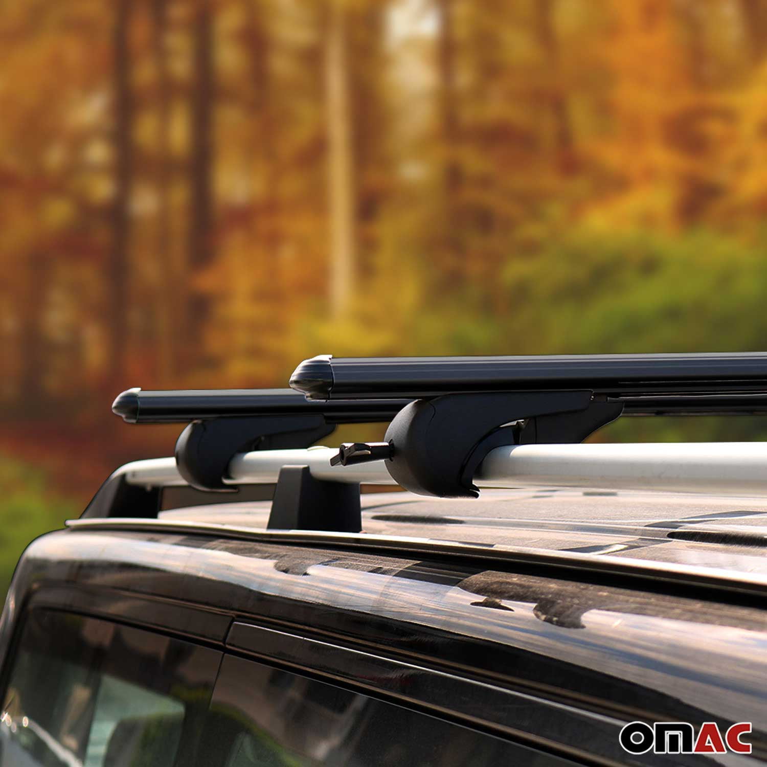 Roof Rack Cross Bars Luggage Carrier Black For VW Golf Sportwagen 2015