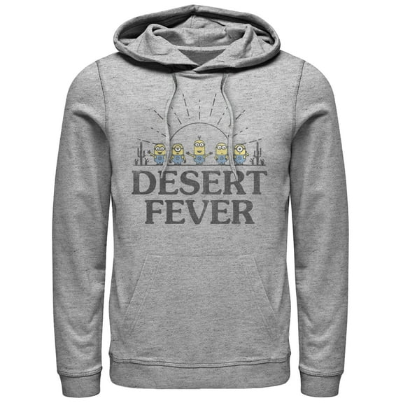 Men's Despicable Me Minions Desert Fever  Pull Over Hoodie Athletic Heather 3X Large
