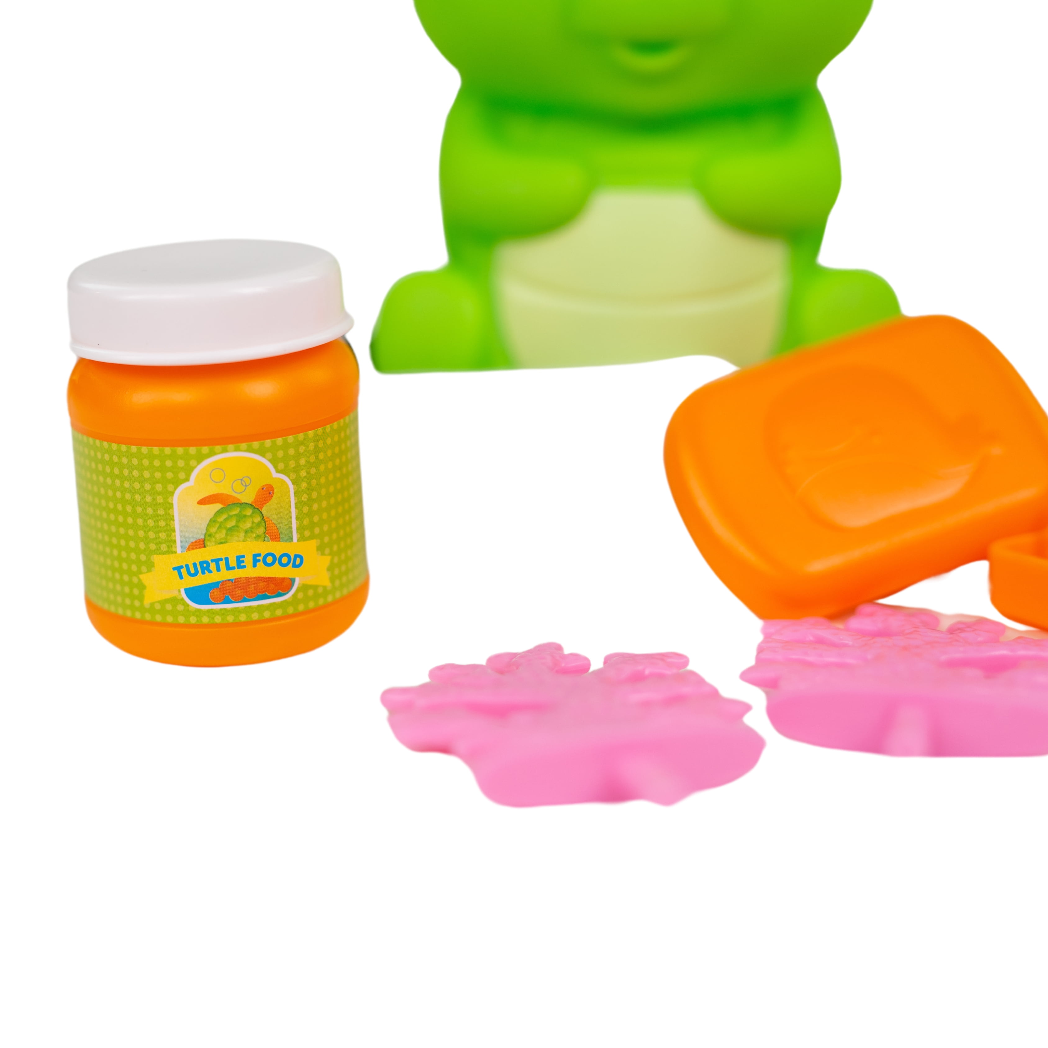 Kid Connection Mini Pet Turtle Water Play Set with Color Changing Feature, 8 Pieces, Toddler Toys, Green Color