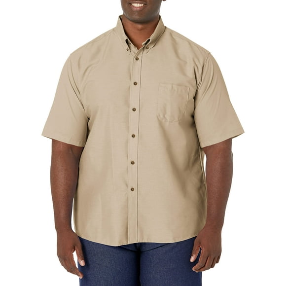 Red Kap Men's RK Poplin Dress Shirt, Khaki, SS M