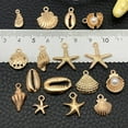 thumbnail image 3 of Gold-Tone Ocean Life Alloy Charms Assortment – Mixed Shell, Starfish & Conch Pendants for DIY Bracelet, Necklace & Beach Jewelry Making, 3 of 4