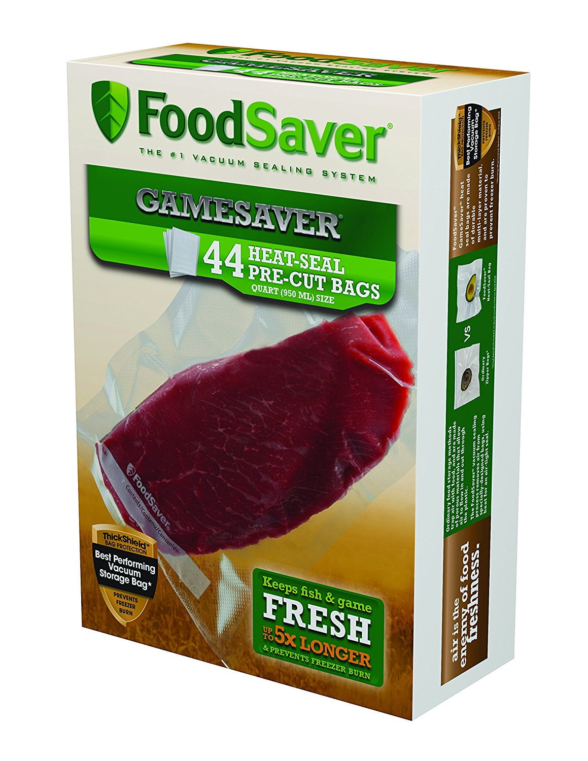 FoodSaver GameSaver 44 Bags Quart Size 8 x 11