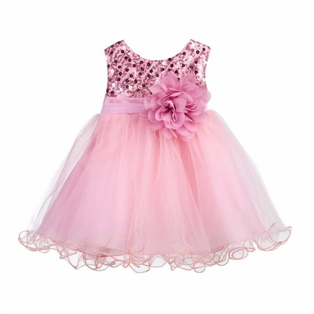 Ekidsbridal Baby Elegant Stylish Glitter Sequin Tulle Flower Girl Dresses Formal Special Occasions Dress Wedding Pageant Recital Reception Princess Birthday Party Ball Gown B-011NF