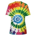 thumbnail image 5 of SWPZC Women's Tie Dye Graphic Tees Casual Short Sleeve Crewneck Tshirt Blouse Summer Dressy Comfy Loose Fit Tunic Cute Tops Woman Shirts Short Sleeve Long Sleeve T Shirts Women, 5 of 5