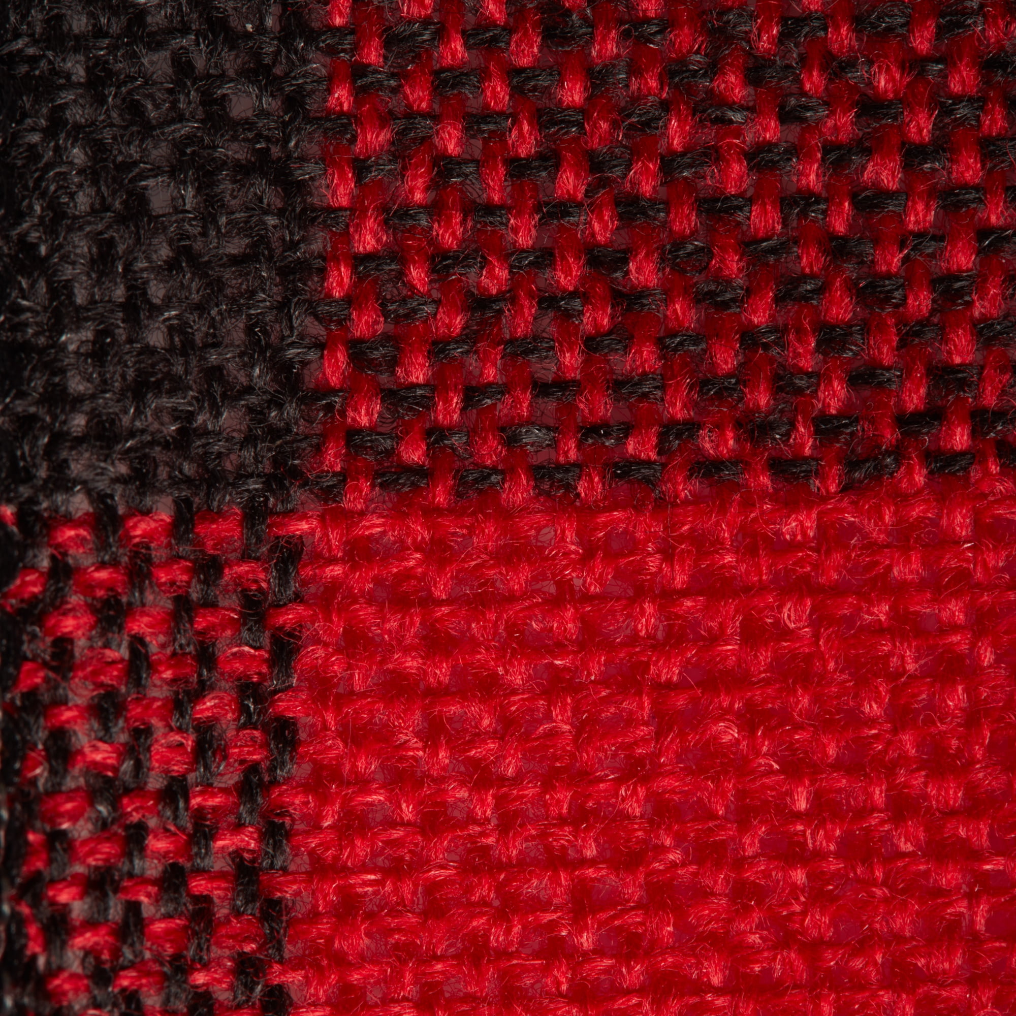 2.5 x 10 Yard Red and Black Buffalo Check with Leopard Edge