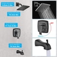 thumbnail image 4 of Shower Faucet Set  Bathtub Faucet (Valve Included), Single-Handle Tub and Shower Trim Kit, Bathroom Shower System with Touch-Clean Shower Head and Tub Spout, Matte Black, 4 of 4