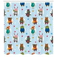 thumbnail image 3 of Ambesonne Cartoon Shower Curtain, Animals Winter Clothing, 69"Wx84"L, Multicolor, 3 of 3