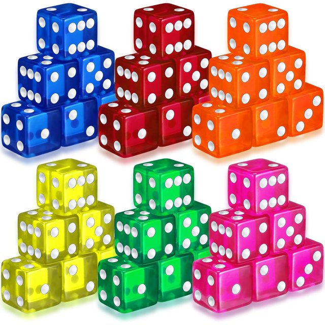 CIMAXIC Party 36pcs Dice Set: Acrylic Game Dice For Board Games Math Teaching Tools Party Entertainment Casino Learning Activities,0.75"X0.75"X0.75"