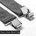 thumbnail image 5 of 2Inch Men's Suspenders Adjustable Elastic X Back Style Grey Suspenders For Men Heavy Duty, 5 of 7