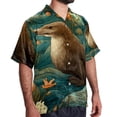 thumbnail image 2 of Platypus Men's Short Sleeve Beach Shirts, Casual Printed Button Down, Summer Unisex Spread Collar Tops, 2 of 6