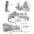 thumbnail image 3 of Ambesonne Sketch Duvet Cover Set, Italian Landmarks Travel, King, Black White, 3 of 6
