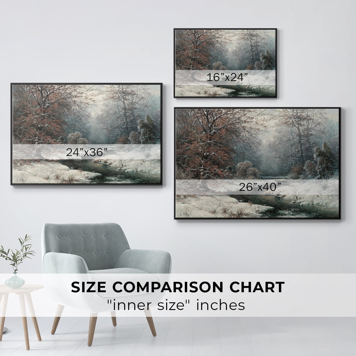 Vintage Landscape-CCLXXXVIII By Wexford Home Framed in Black Wood Gallery Wrapped Canvas 25 in. x 37 in.