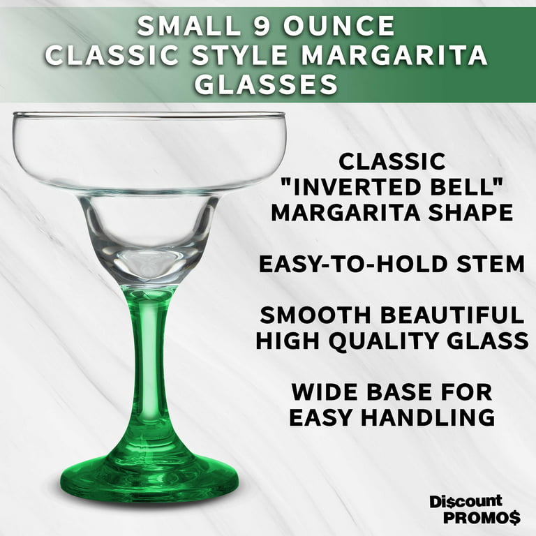 Set of 4 Beautiful Vintage Black Large Martini Glasses Clear Stem Barware