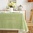 thumbnail image 6 of Green Plaid Tablecloth, Washable Wrinkle-resistant Polyester Fabric, 100x150cm Rectangular Table Cover for Dining Room Decor,Vsgery, 6 of 8