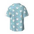 thumbnail image 5 of Uemuo Funny Chicken Pattern Cotton Linen Short Sleeve Shirts,Casual Lightweight Button Down Shirts,Vacation Beach Summer Tops-XX-Large, 5 of 7