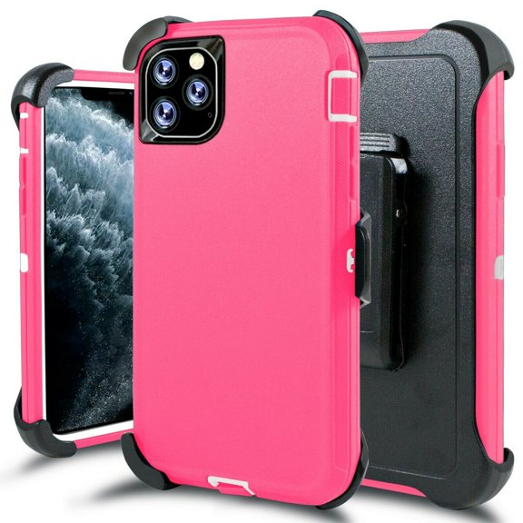 Tough Armor Shockproof Case Kickstand Belt Clip (Pink & White) Cover For iPhone XS