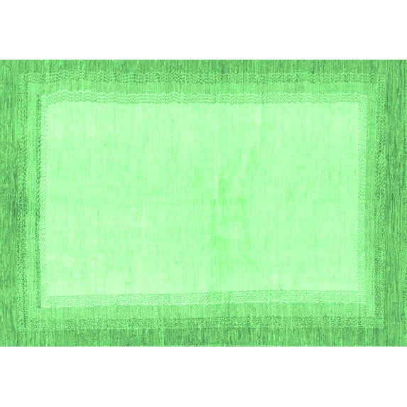Ahgly Company Indoor Rectangle Solid Emerald Green Modern Area Rugs, 2' x 4'