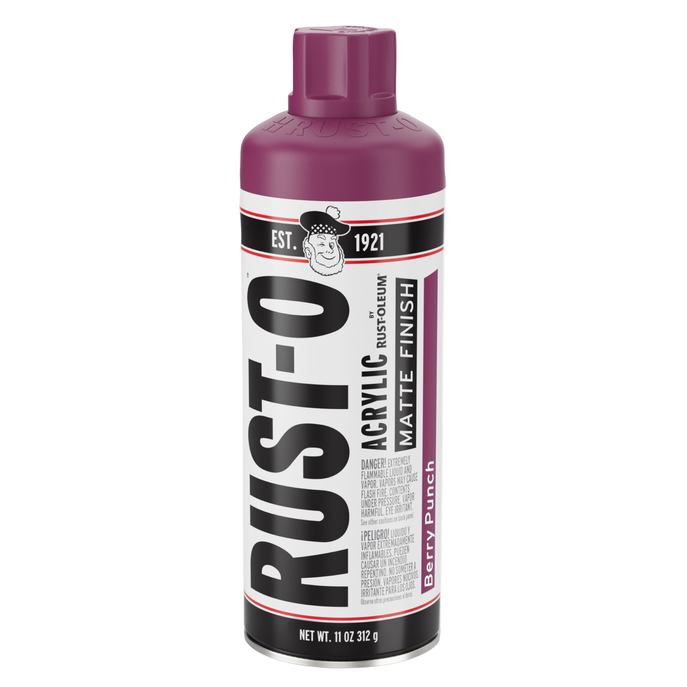 6 Pack, Berry Punch, Rust-Oleum Rust-O Acrylic Matte Spray Paint-392218, 11 oz