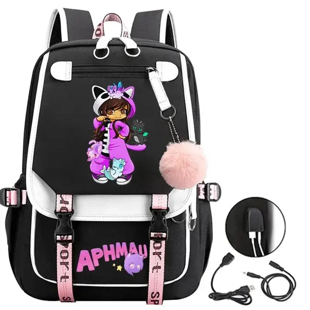 aphmau backpack for kids Korean Fashion Aphmau Cartoon Print Schoolbag for Teenager Girl Children  Backpack Kids Students School Bags Women Travel Mochila 10