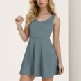 thumbnail image 5 of Womens Summer Dresses Solid Color Beach Vacation Sports Built Shorts Tennis A Line Grey Plus Size Dress Sizes XL, 5 of 7
