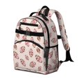 thumbnail image 2 of Football Bow Pink Pattern Cute School Backpack Bag for School with Padded Back and Adjustable Shoulder Straps 15.25"x11.5"x5.25", 2 of 5