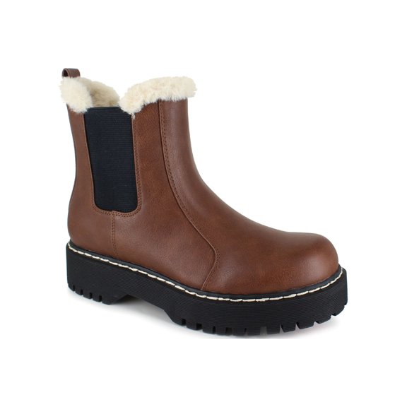 PORTLAND by Portland Boot Company Faux Fur Trim Chelsea Boot