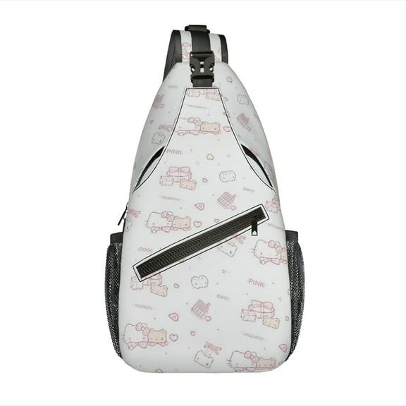 Hello kitty Sling Backpack Crossbody Sling Bag, Chest Bag Daypack Fanny Pack Cross Body Bag for Outdoors Hiking Traveling