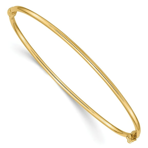 14K Yellow Gold bracelet Bangle 2 mm Hinged