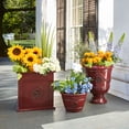 thumbnail image 4 of Southern Patio Colony 16" Square Resin Planter Urn, Oxblood Red (2 Pack), 4 of 7