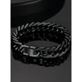 thumbnail image 5 of ChainsHouse Men's Bracelets Stainless Steel Cuban Link Bracelet for Women, 8mm/12mm/17mm Width 7.5"/8.3"/9" Black Chain Wrist Birthday Holiday Jewelry Gift, 5 of 8