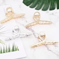 thumbnail image 2 of 4 Pcs Hair Claw Clips,Large Metal Hair Jaw Clips,Strong Hold Hair Clips,Hair Styling Accessories for Women,Hair Catch Headdresses,Nonslip Shark Claw Clips Clamp,for Women Girls Thin Thick Hair, 2 of 5