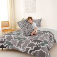 thumbnail image 4 of Manfei Safari Animal Print Full Size Comforter Sets,Vintage Camouflage Bedding Comforter Set,Gray Brown,Light Gray Reversible,3pcs,1 Comforter and 2 Pillowcases, 4 of 7