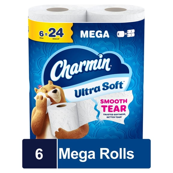 Charmin Toilet Paper Ultra Soft, 6 Mega Rolls