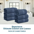 thumbnail image 2 of Casa Lino 6Pc Hand Towels for Gym & Spa (24" x 16") 100% Cotton, 400GSM, Ultra Soft & Absorbent (Cobalt), 2 of 6