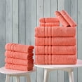 thumbnail image 5 of Jumbo Large Bath Sheets Towels 2 Pack Soft and Absorbent, 100% Cotton Towels (Coral Orange, Bath Sheet), 5 of 7