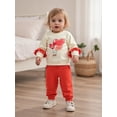 thumbnail image 4 of Loicainy Baby Toddler Girl Valentine’s Day Outfits 6 12 18 24 Months 2T 3T 4T Long Sleeve Heart Balloon Print Sweatshirt + Pants Set Clothes, 4 of 9